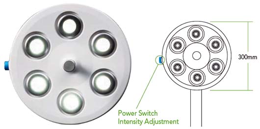 D6無影灯のヘッド部分 D6無影灯のヘッド部分